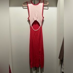 Pink dress with slit in middle. size XL